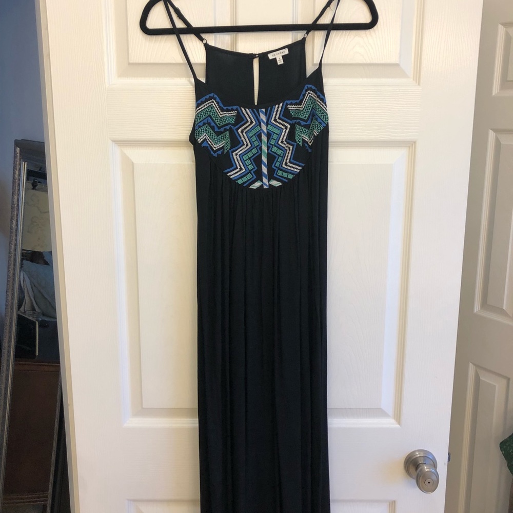 Black stitched maxi dress